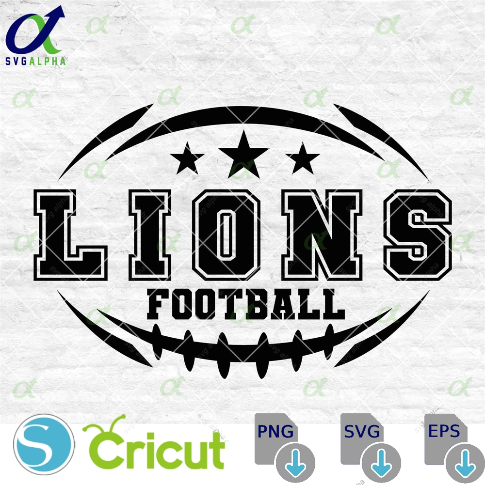 Lions Football Svg Football Svg Sports Svg Football Shirt Sublimation Designs Png Dxf Jpg Eps